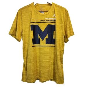 Nike Men's Michigan Wolverines Tee Size L Dri-Fit Jordan Sportswear Logo College